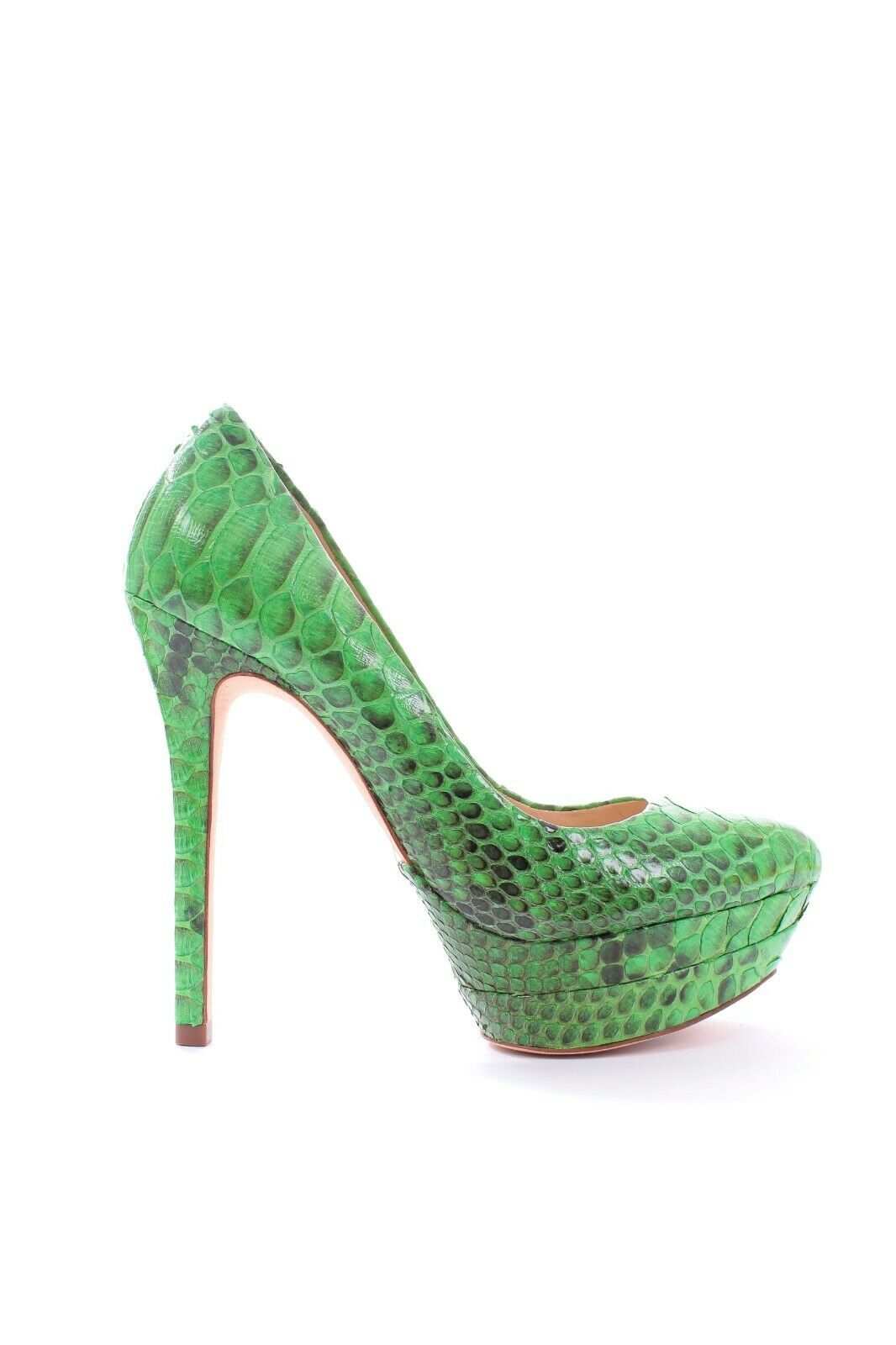 Alexandre Birman Green Python Platform Pumps Size S leather