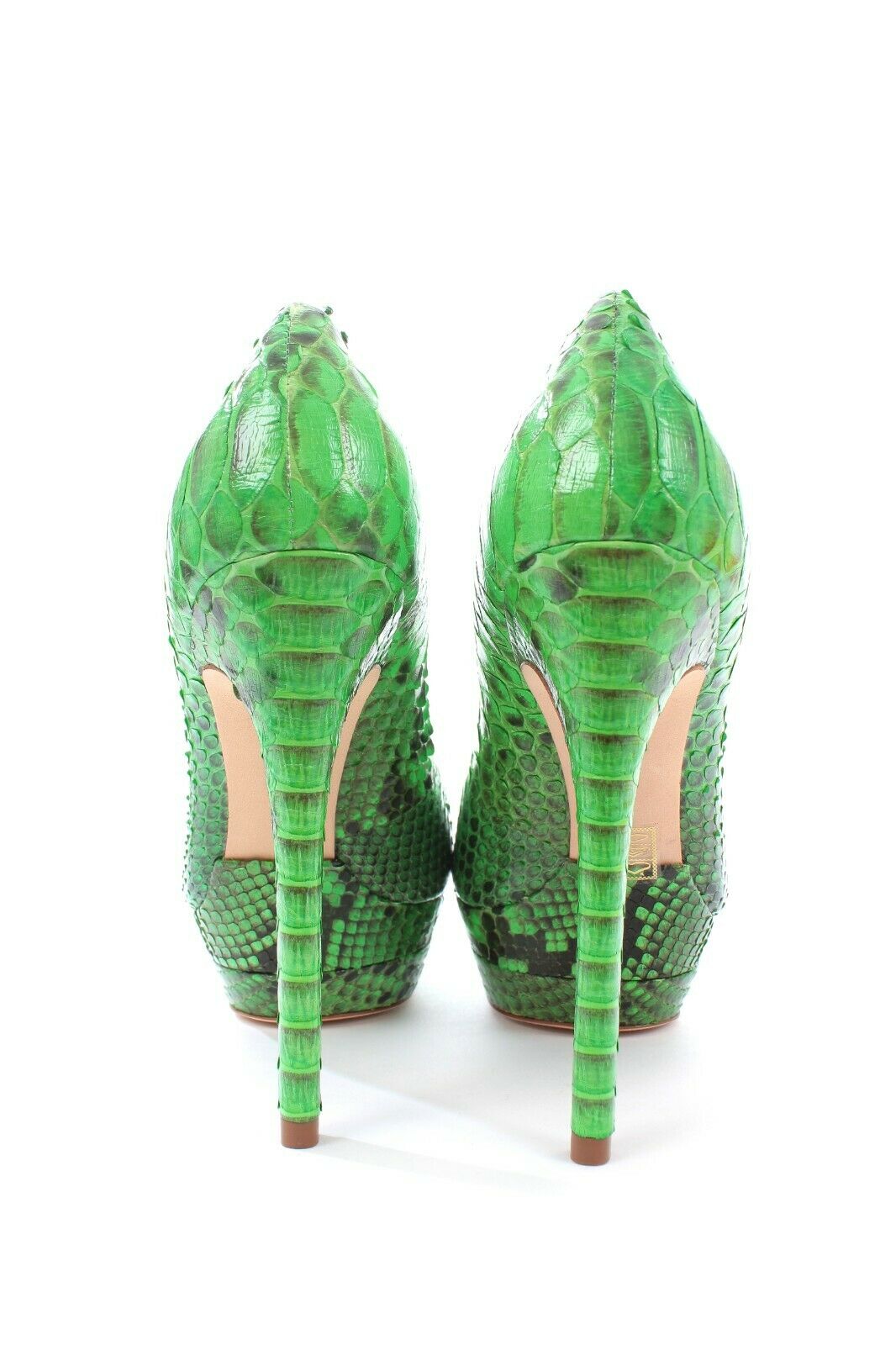 Alexandre Birman Green Python Platform Pumps Size S leather