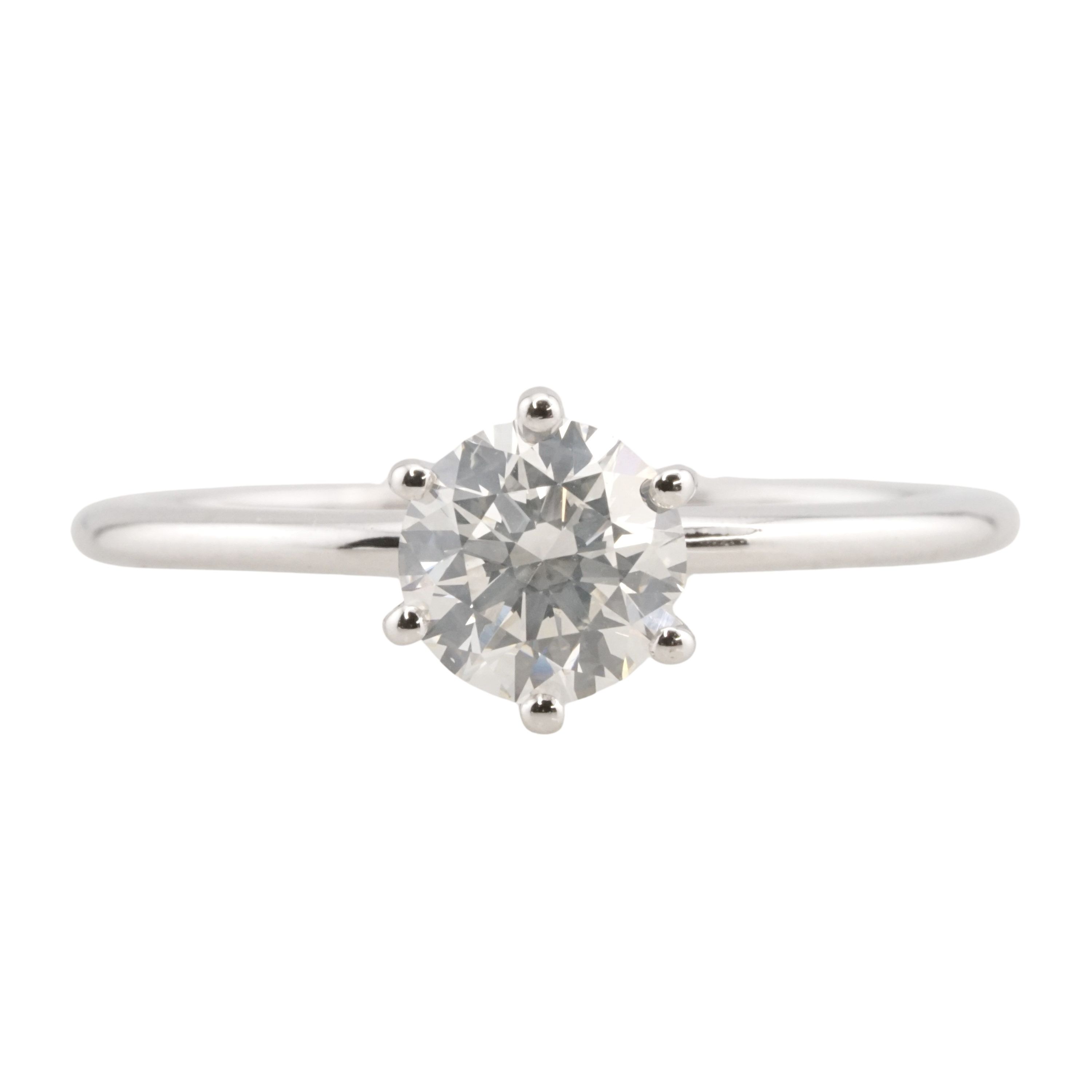 Antinori Fine Jewels 18k White Gold Round Brilliant-cut Diamond Solitaire Ring Silver k white gold