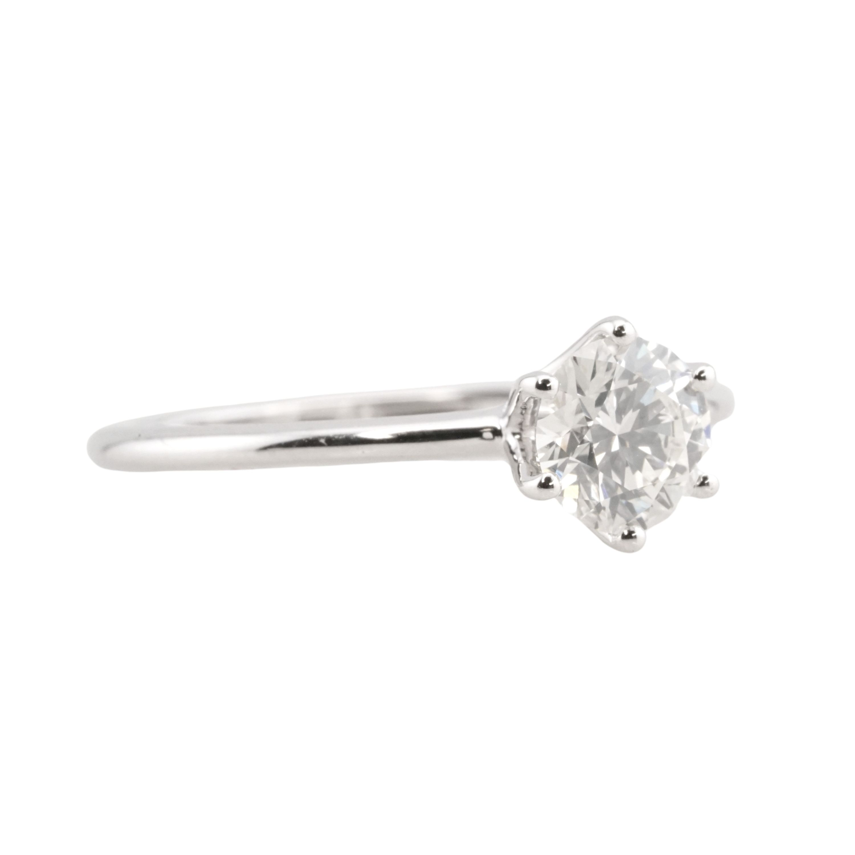 Antinori Fine Jewels 18k White Gold Round Brilliant-cut Diamond Solitaire Ring Silver k white gold