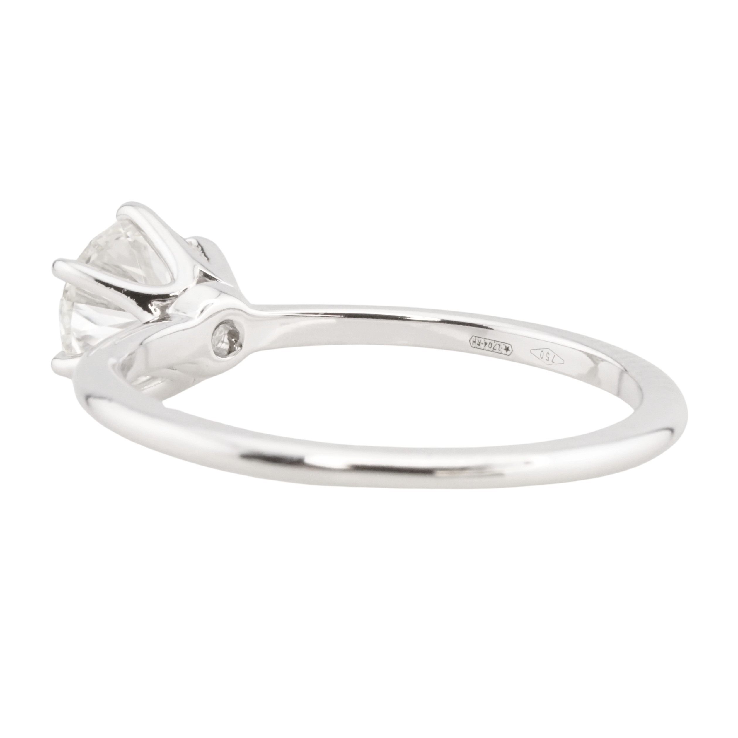 Antinori Fine Jewels 18k White Gold Round Brilliant-cut Diamond Solitaire Ring Silver k white gold