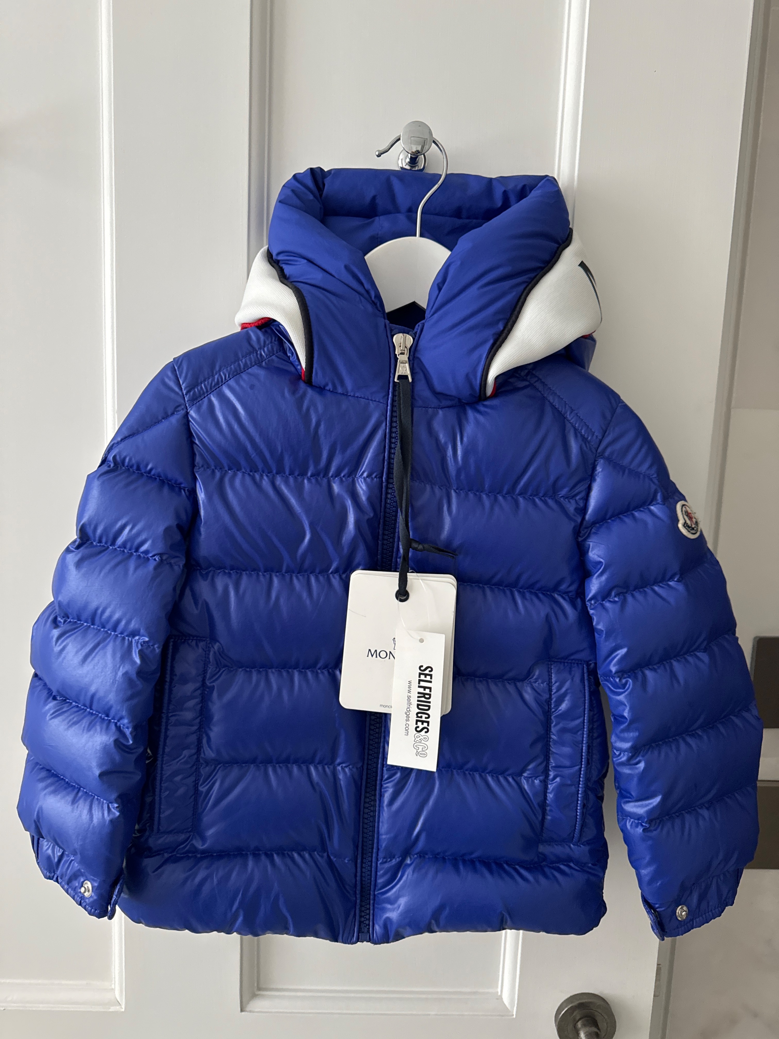 Boys Moncler Kids Blue Puffer Coat Size 4 Years goose down