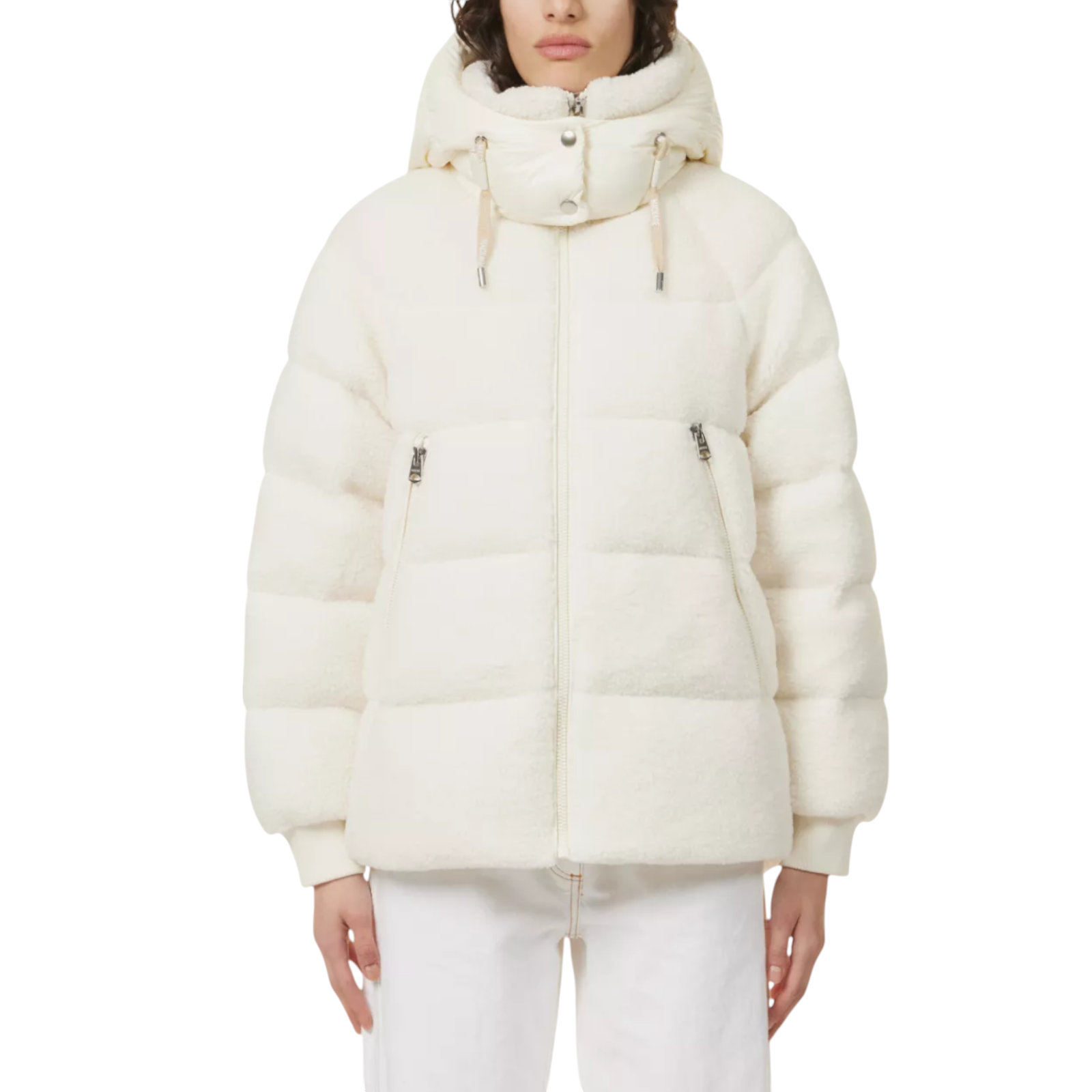 Mackage Off-White Edana Down Jacket Size M white wool