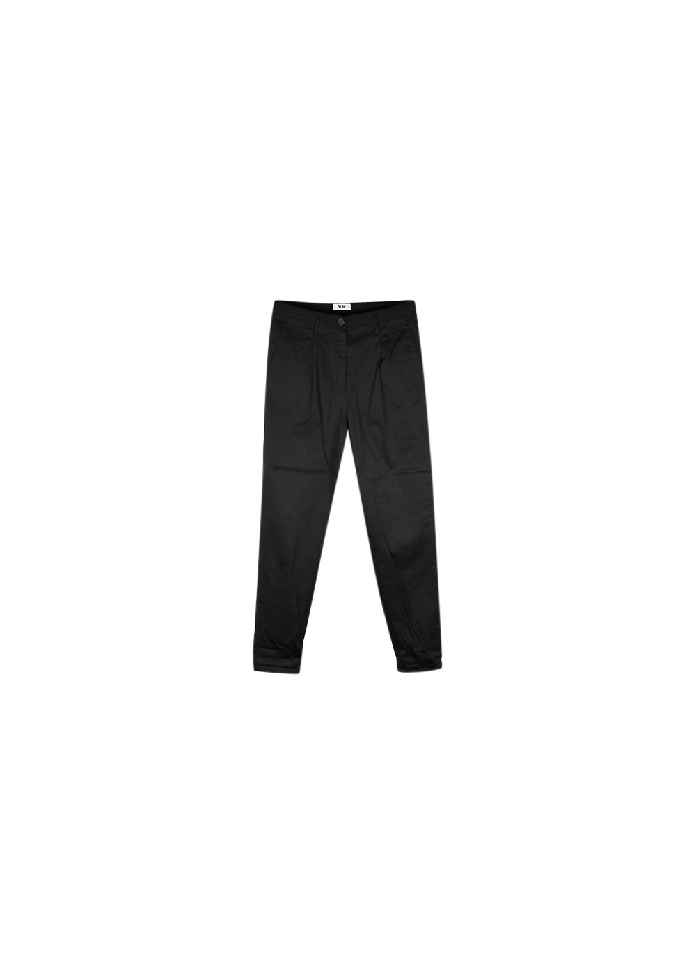 Acne Black cotton slim leg trousers Size XXS