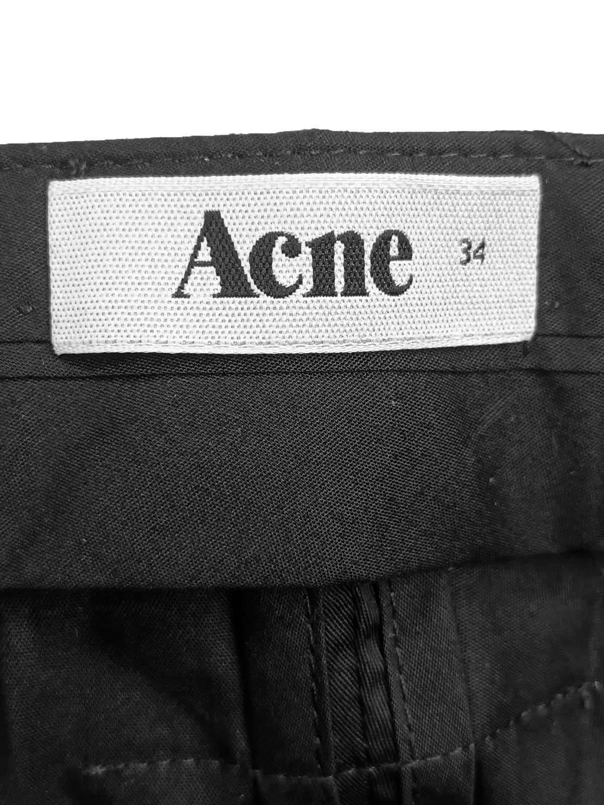 Acne Black cotton slim leg trousers Size XXS