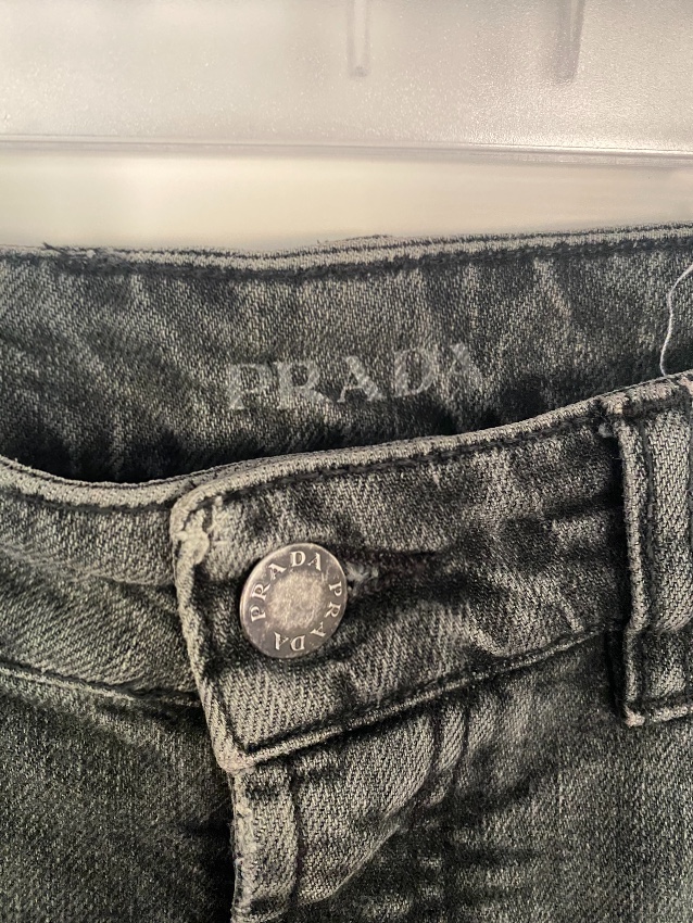 Preowned Prada Grey Tapered Leg Jeans Size 25/63 Black cotton