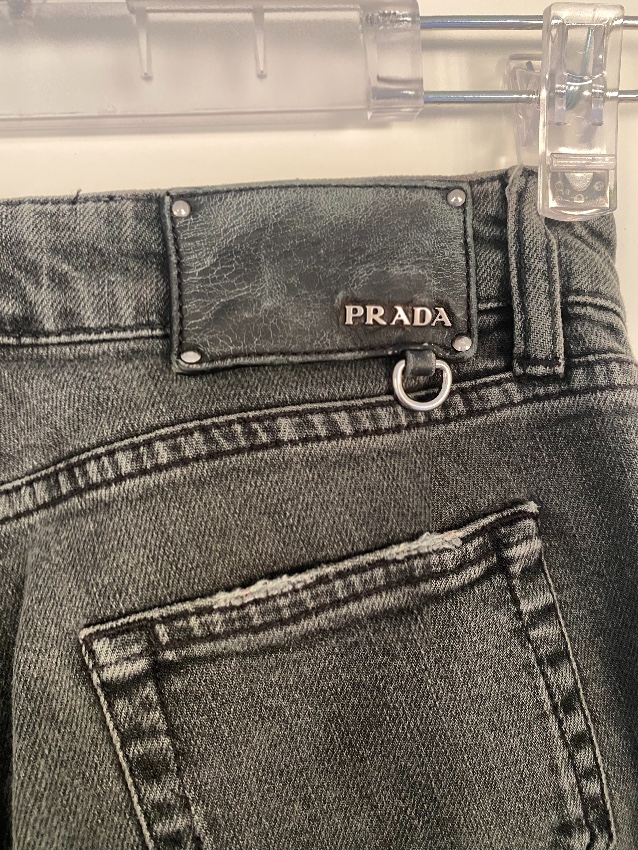 Preowned Prada Grey Tapered Leg Jeans Size 25/63 Black cotton