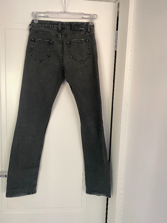 Preowned Prada Grey Tapered Leg Jeans Size 25/63 Black cotton