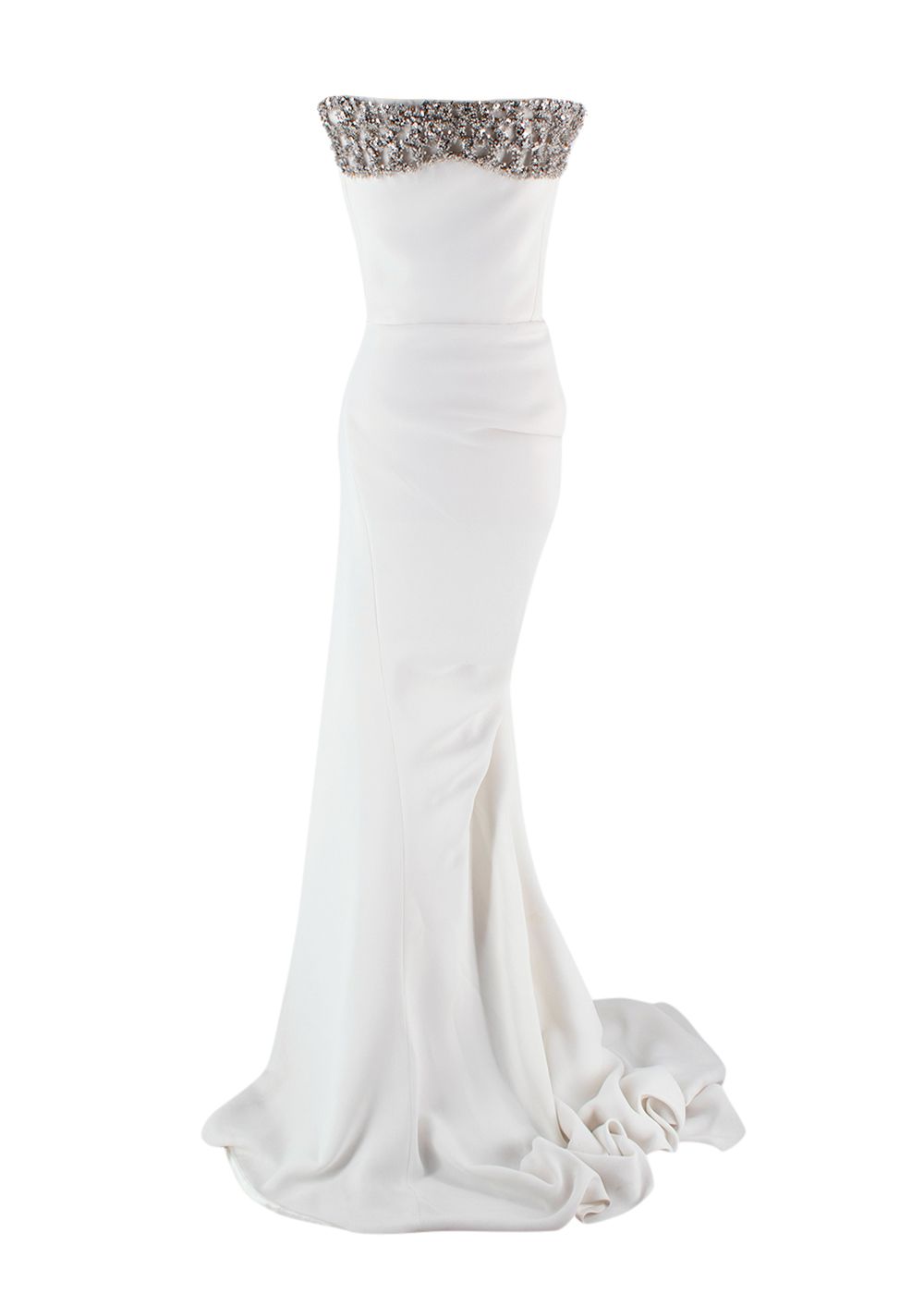 Maticevski White Crystalise Justice Gown Size S silk/elastane