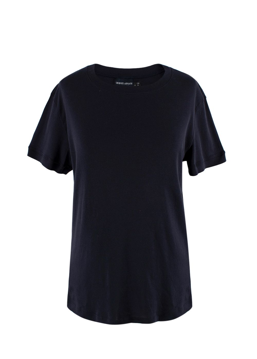 Giorgio Armani Navy Cotton Short Sleeve Top Size XL