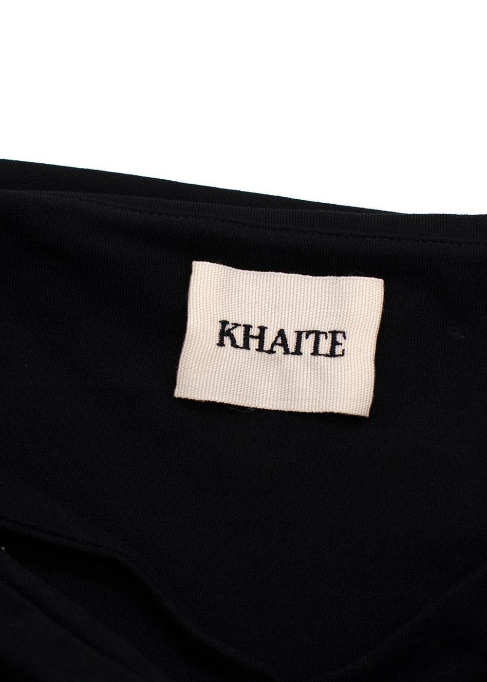 Khaite Black Rafael Off-Shoulder Gathered Bodysuit Size S cotton/elastane