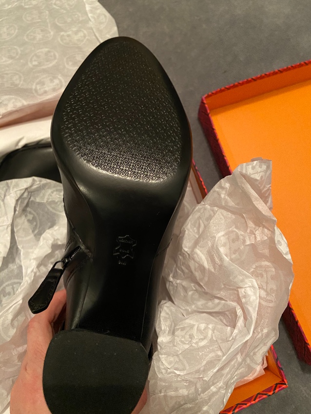 Tory Burch Colton Black Leather Bootie Size 40