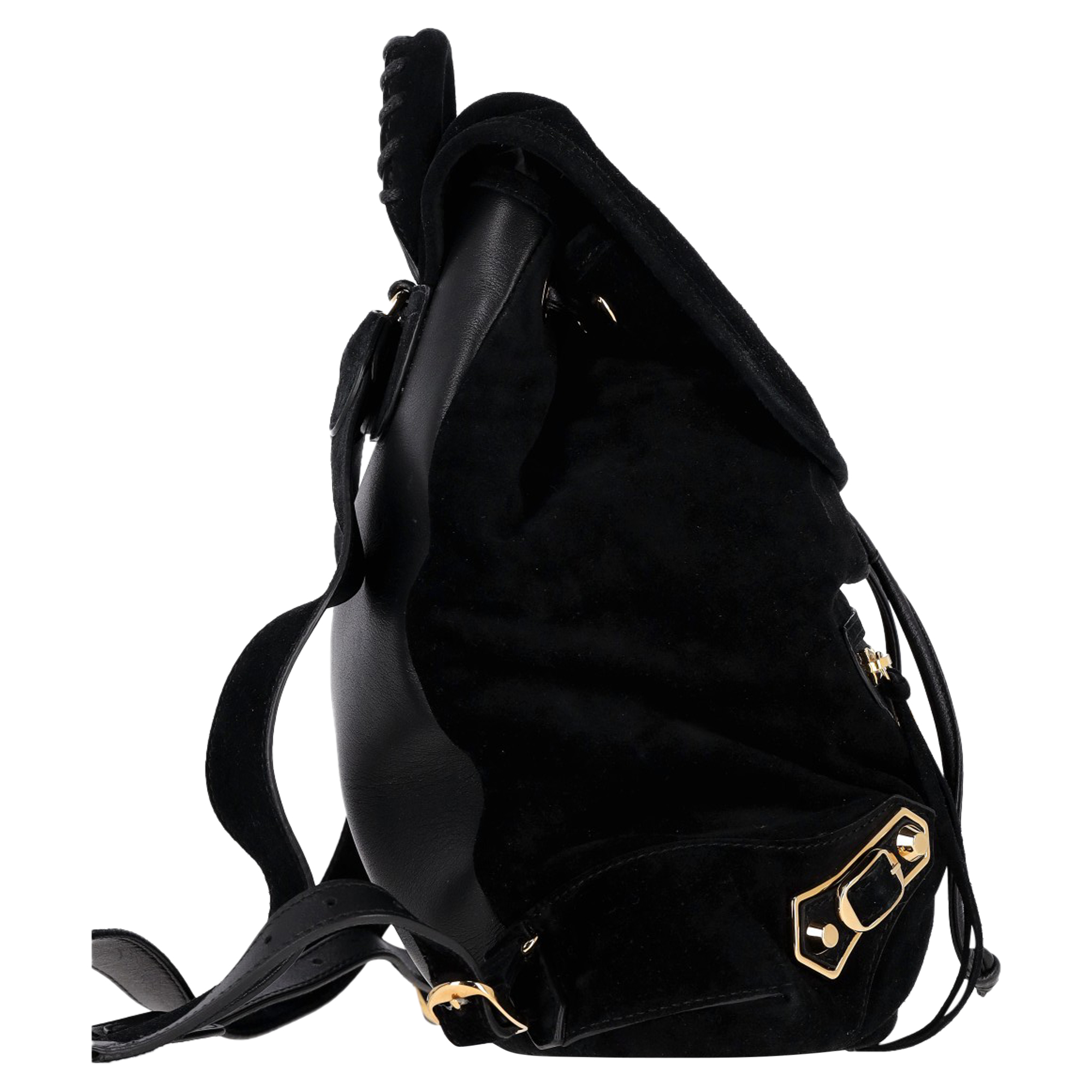 Preowned Black Suede Balenciaga Baby Daim Extra Small Classic Traveller Backpack