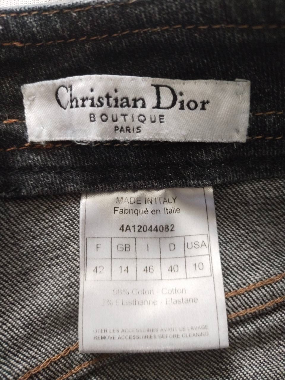 Preowned Dior Silver Hardware Grey Wash Moto Jeans Size M denim/cotton/percent