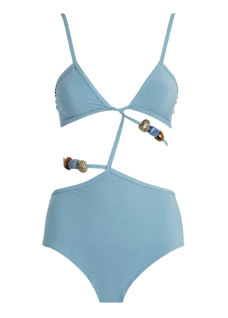 Christopher Esber Blue Quartz Displace Swimsuit Size XS polyamide/elastane