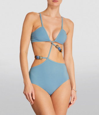 Christopher Esber Blue Quartz Displace Swimsuit Size XS polyamide/elastane