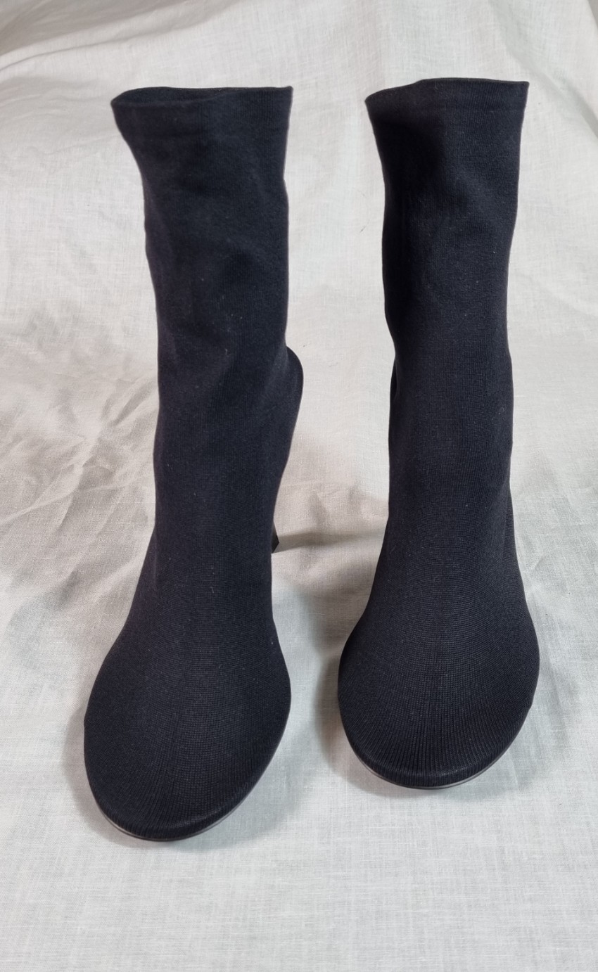 Balenciaga Black Stretch Knit Sock Boots Size 39 polyamide/elastane