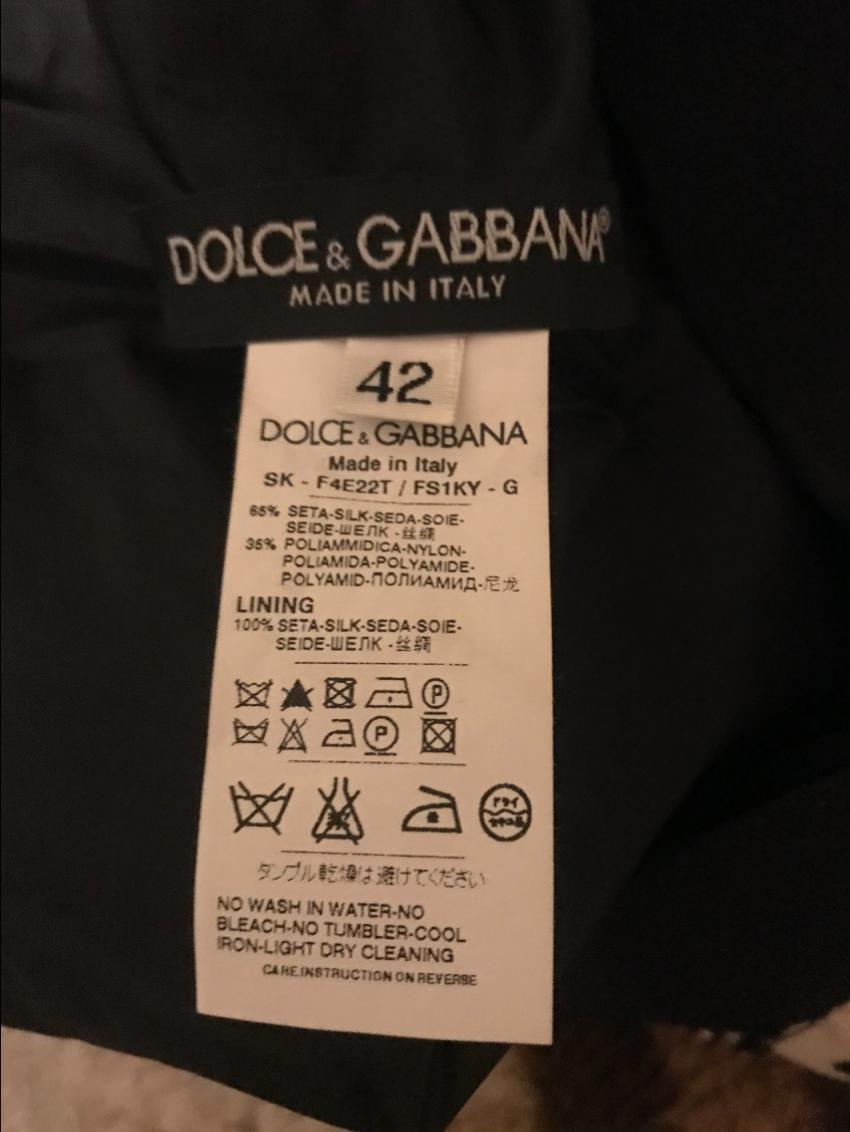 Preowned Dolce  Gabbana multi-print A-line skirt Size M Black silk