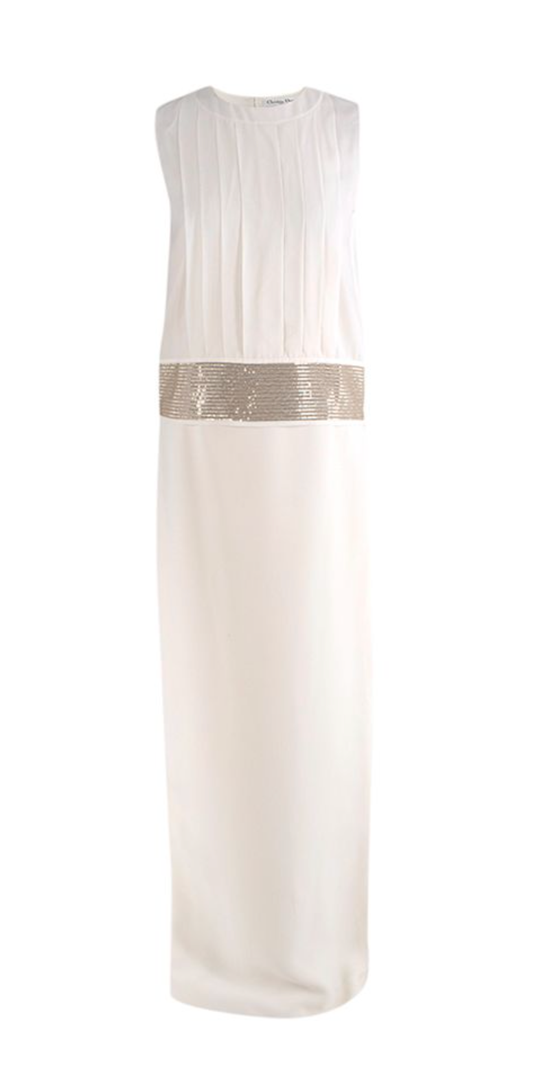 Preowned Dior Cream silk crepe shell top  column skirt Size XS