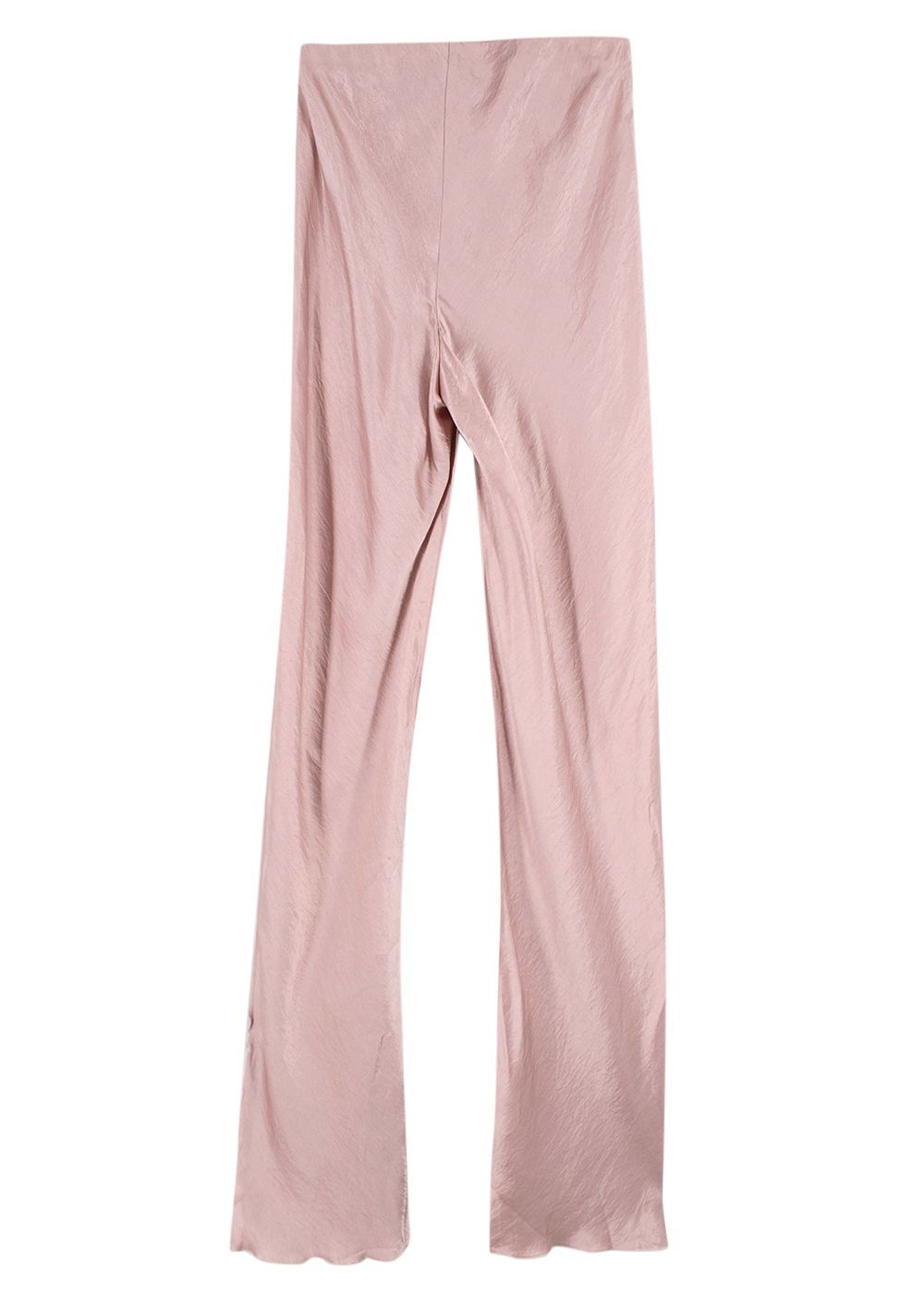 Yuzefi Pink Silk Blend Crop Top and Flared Trousers Set Size XS Dusty Pink