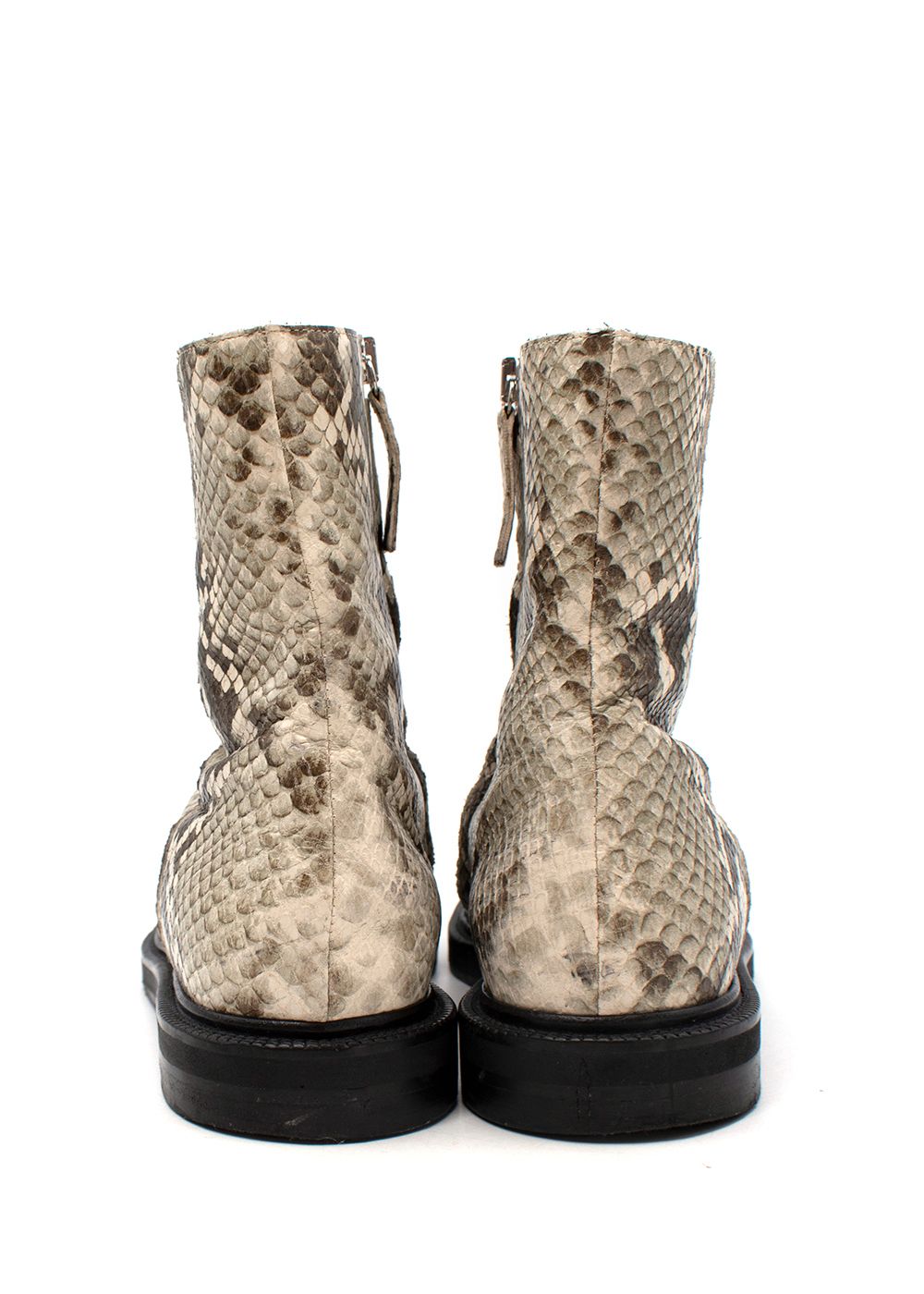 Acne Natural python embossed flatform boots Size 40