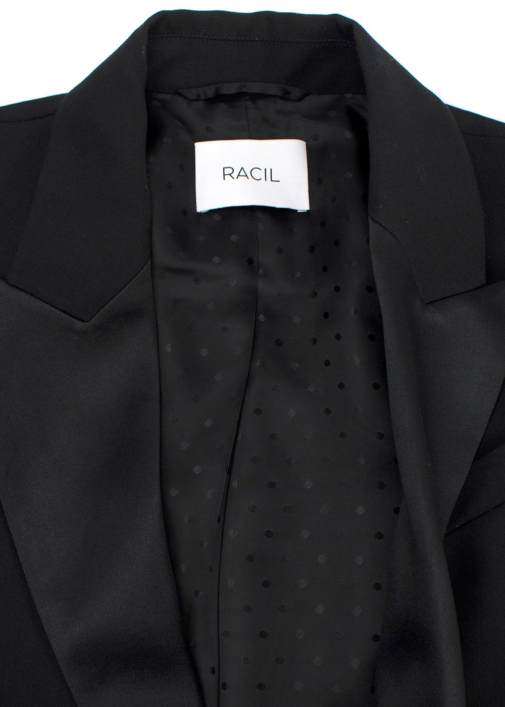 Racil Black Double Breasted Belted Tuxedo Blazer Size XXS