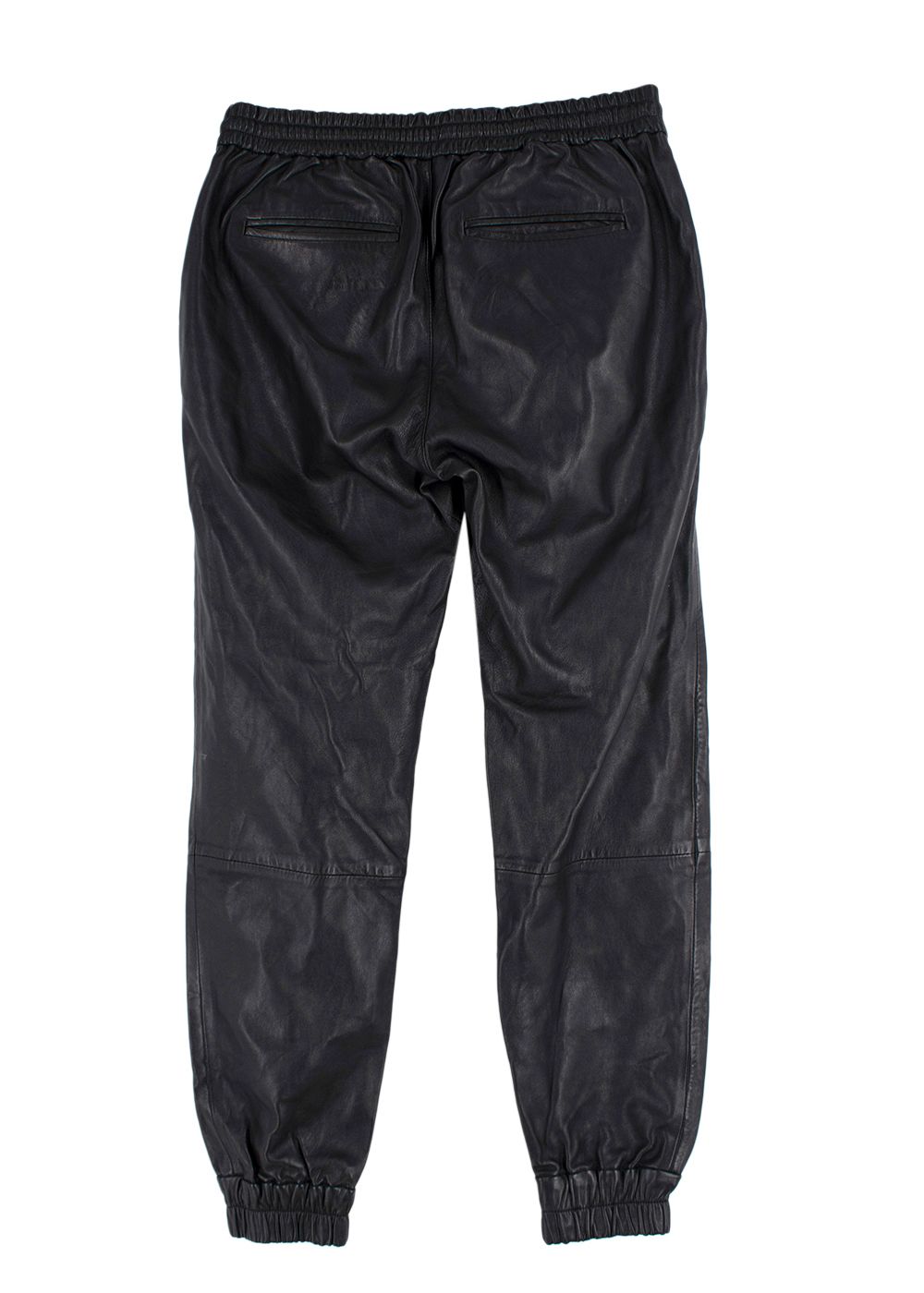 Preowned Paige Black Leather Jaydn Joggers Size S