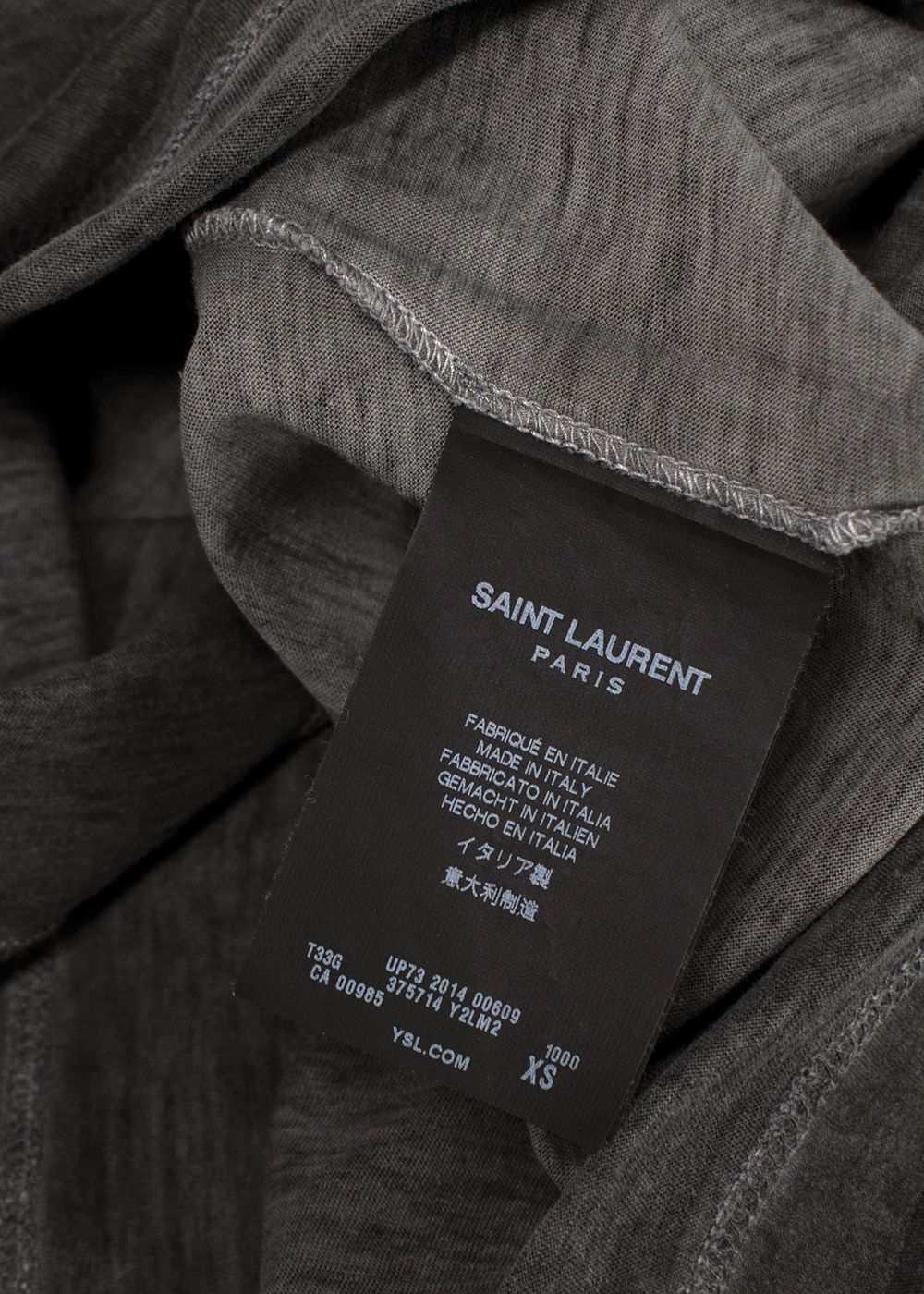 Saint Laurent Washed Grey T-shirt Size XS cotton