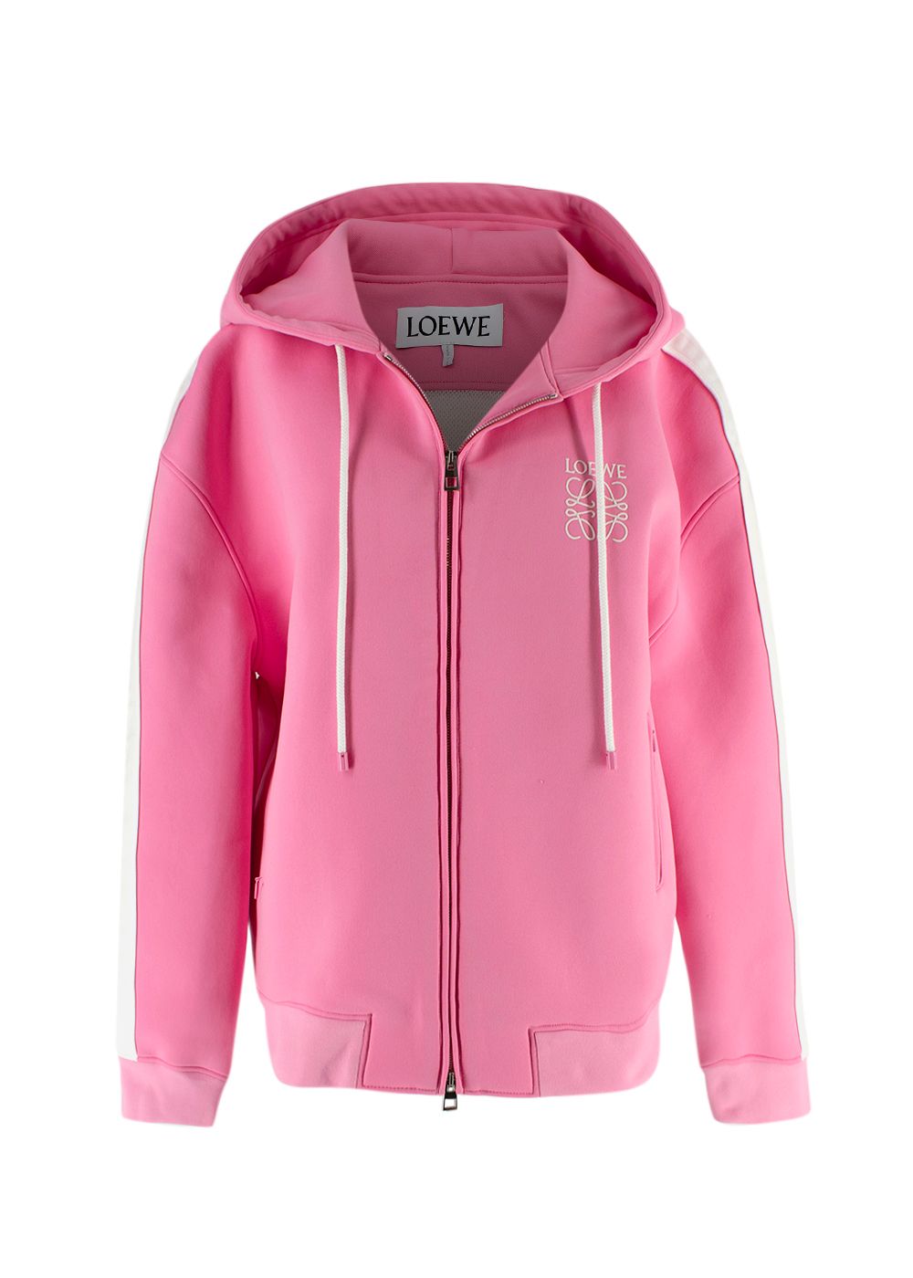 Loewe Pink Zip-Up Hooded Jacket Size S polyester