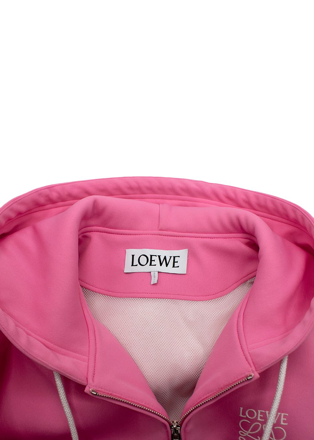 Loewe Pink Zip-Up Hooded Jacket Size S polyester