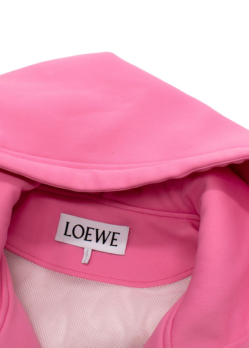 Loewe Pink Zip-Up Hooded Jacket Size S polyester