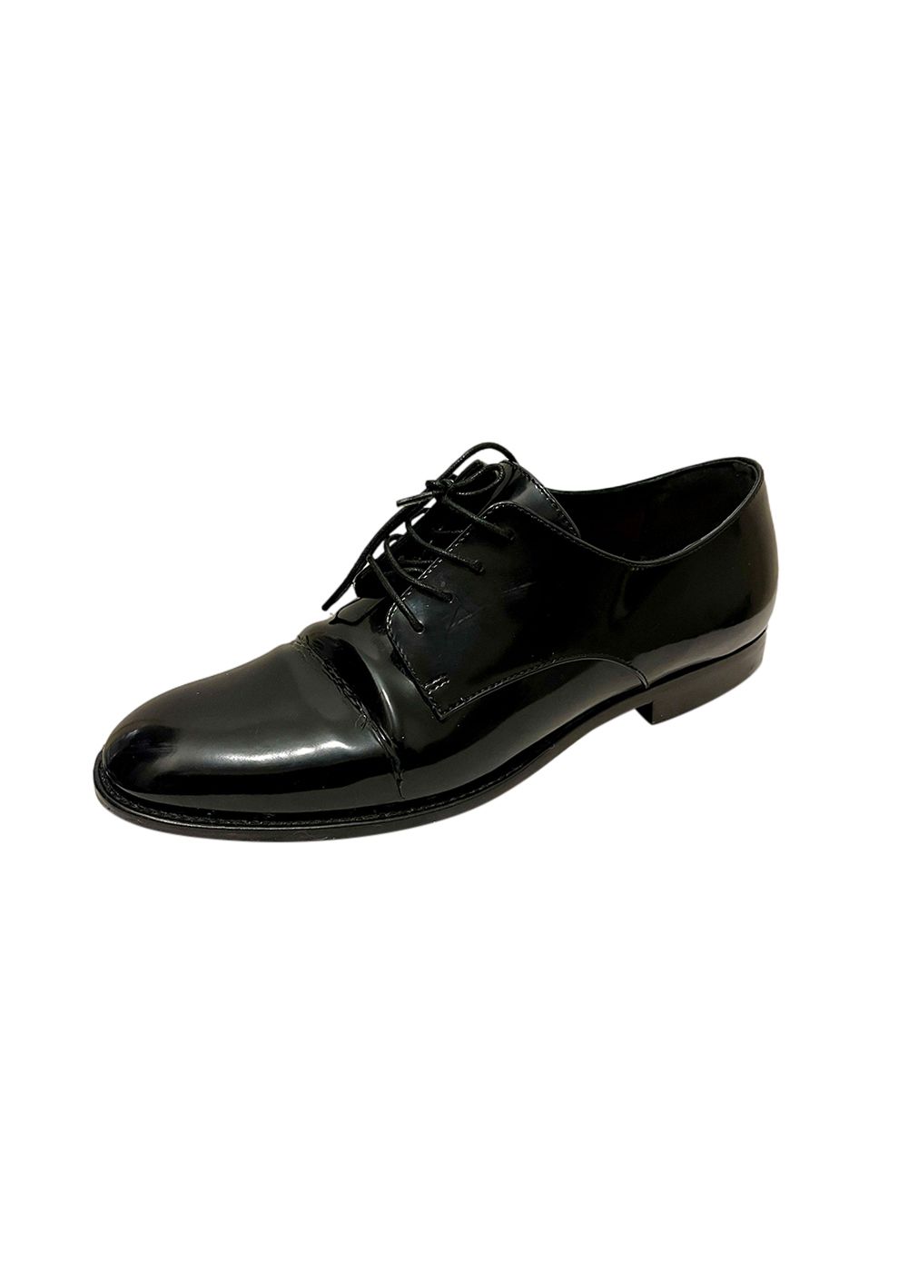 Preowned Dior Brushed Calfskin Black Derby Shoes Size 37 leather