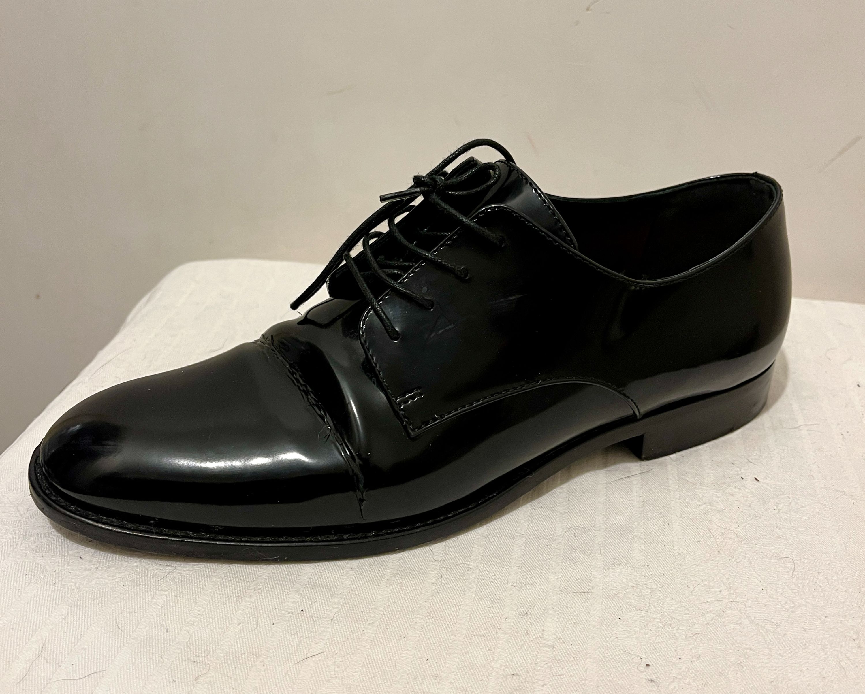 Preowned Dior Brushed Calfskin Black Derby Shoes Size 37 leather