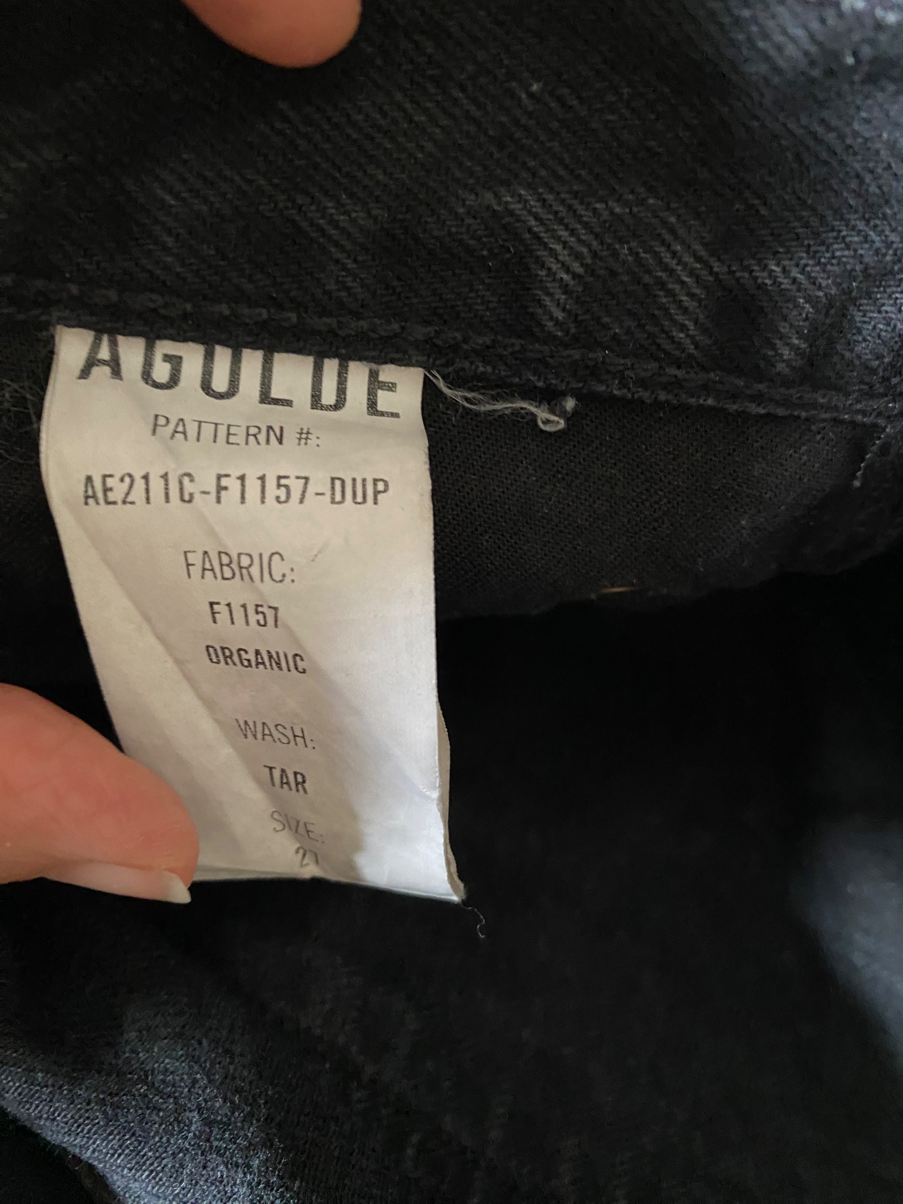 Agolde Black Distressed Hem Jeans Size 27/69 denim