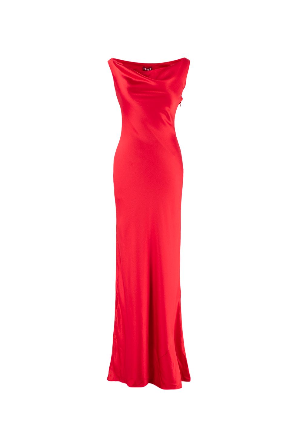 Staud Red Satin Ashanti Gown Size XS Red Rose acetate/polyester