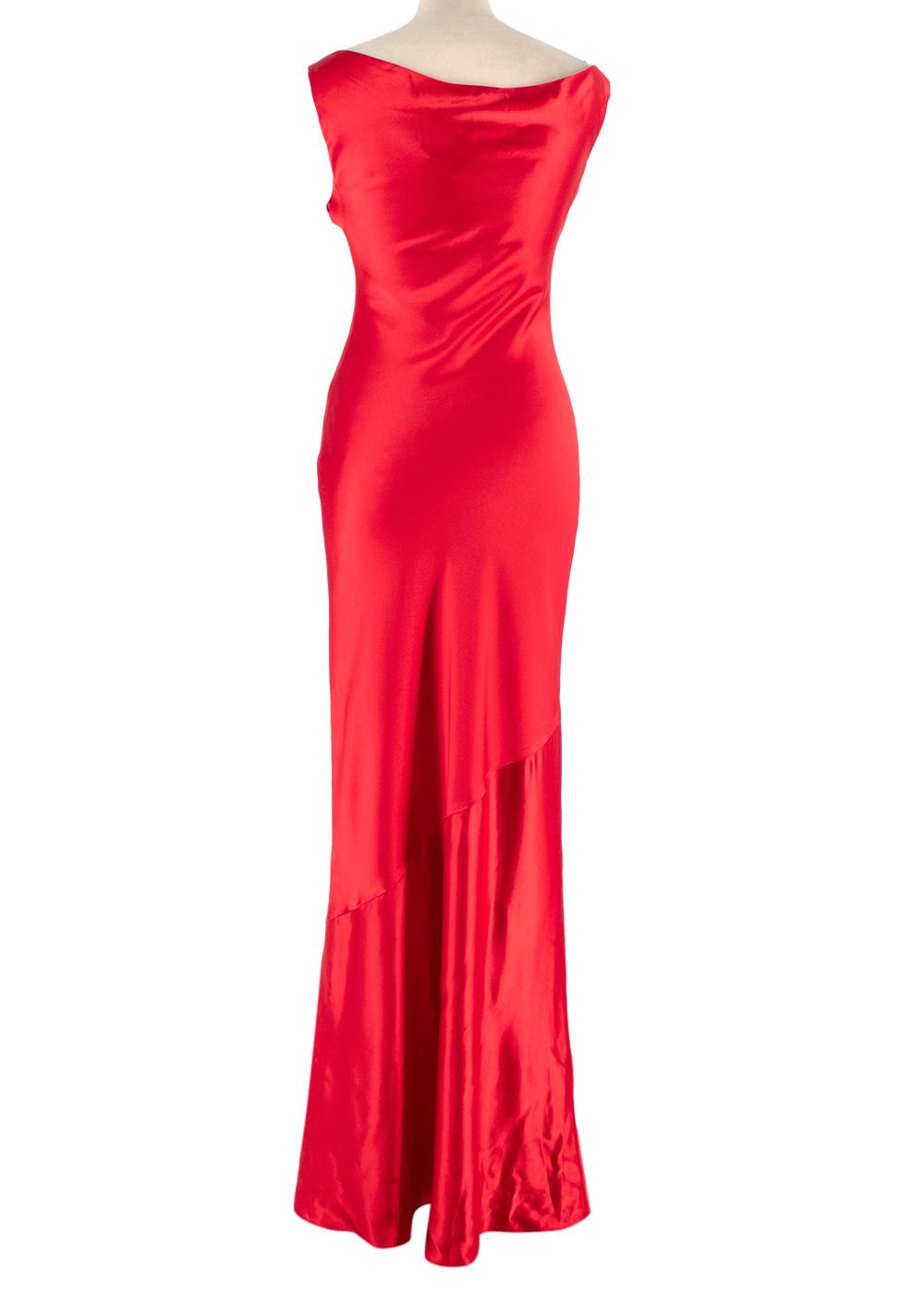 Staud Red Satin Ashanti Gown Size XS Red Rose acetate/polyester