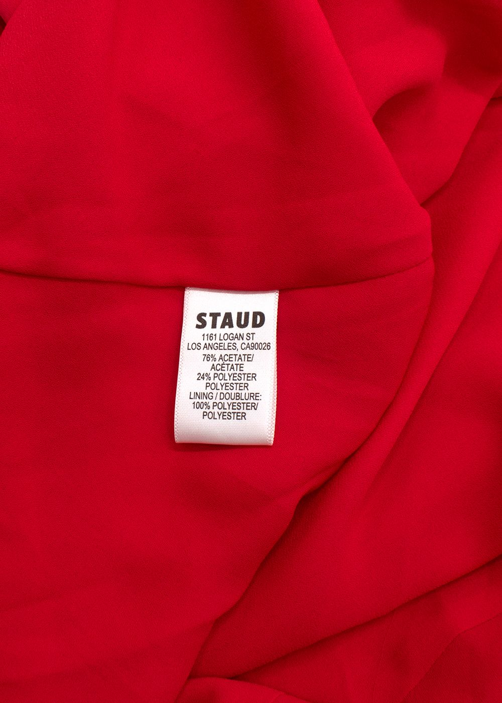 Staud Red Satin Ashanti Gown Size XS Red Rose acetate/polyester