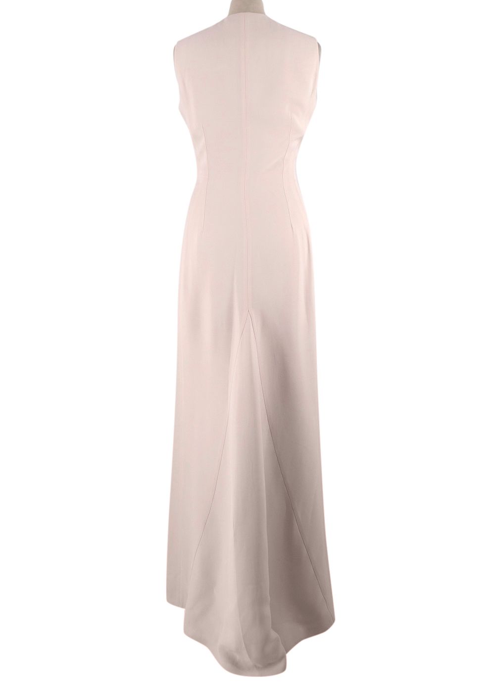 Preowned Dior Blush Pink Asymmetric Button Silk Maxi Dress Size XS