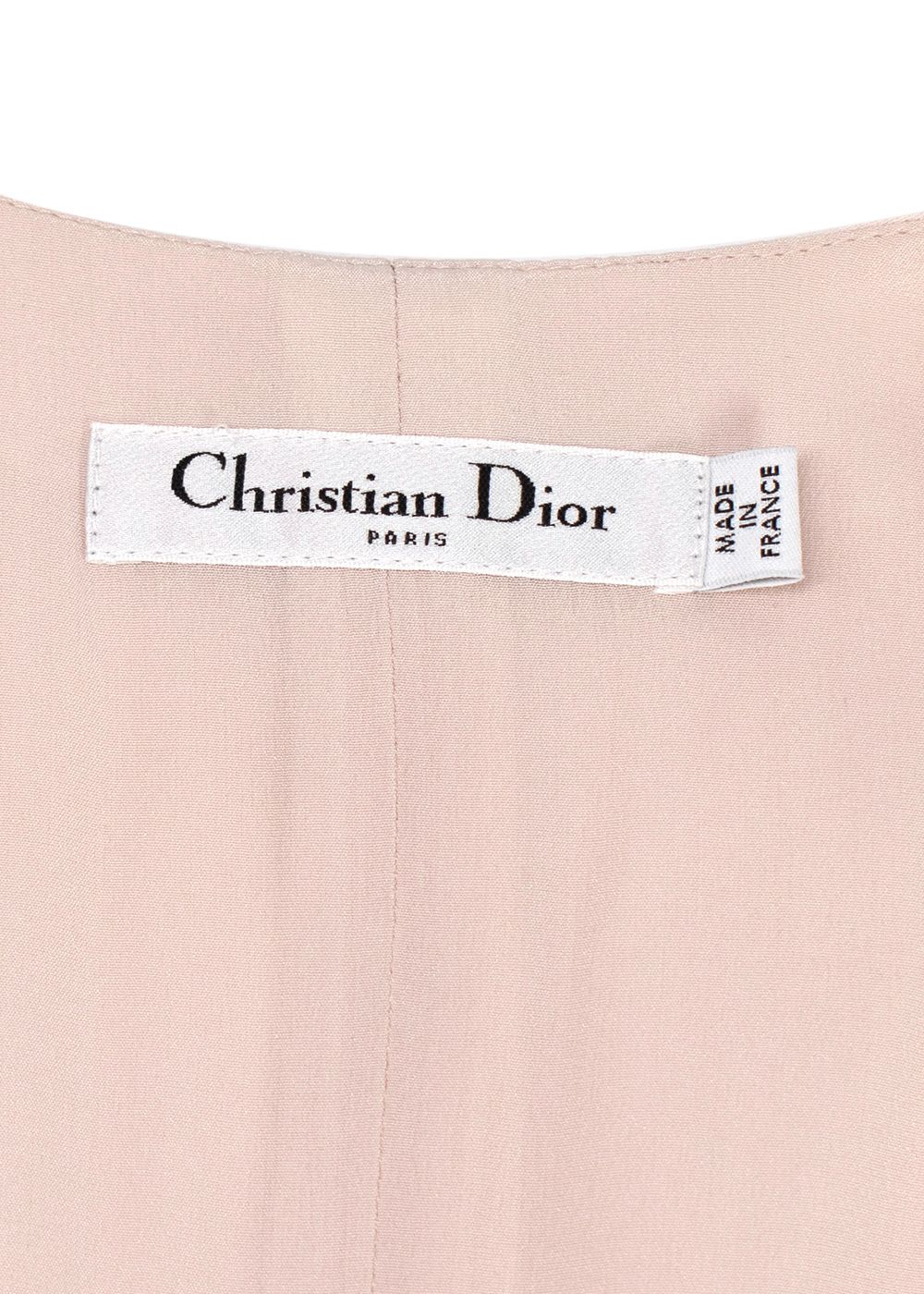 Preowned Dior Blush Pink Asymmetric Button Silk Maxi Dress Size XS