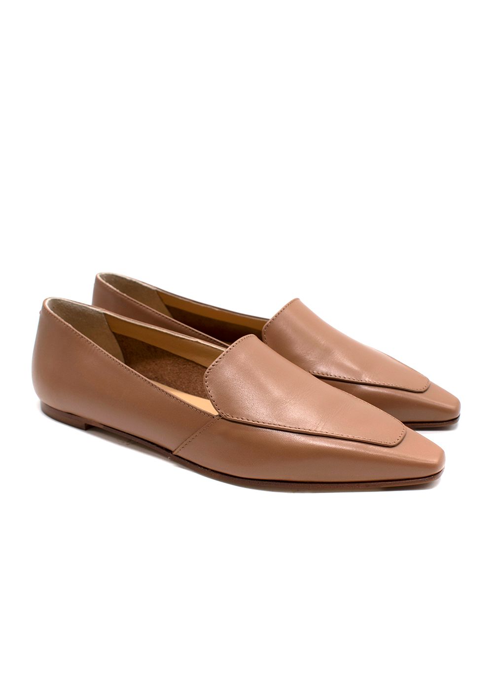 Aeyde Tan Leather Pointed Flats Size 37