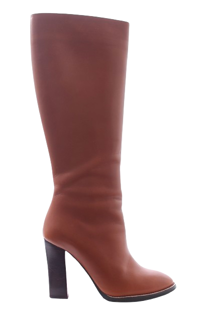 Preowned Chloe Tan Knee High Leather Boots Size 38 Brown