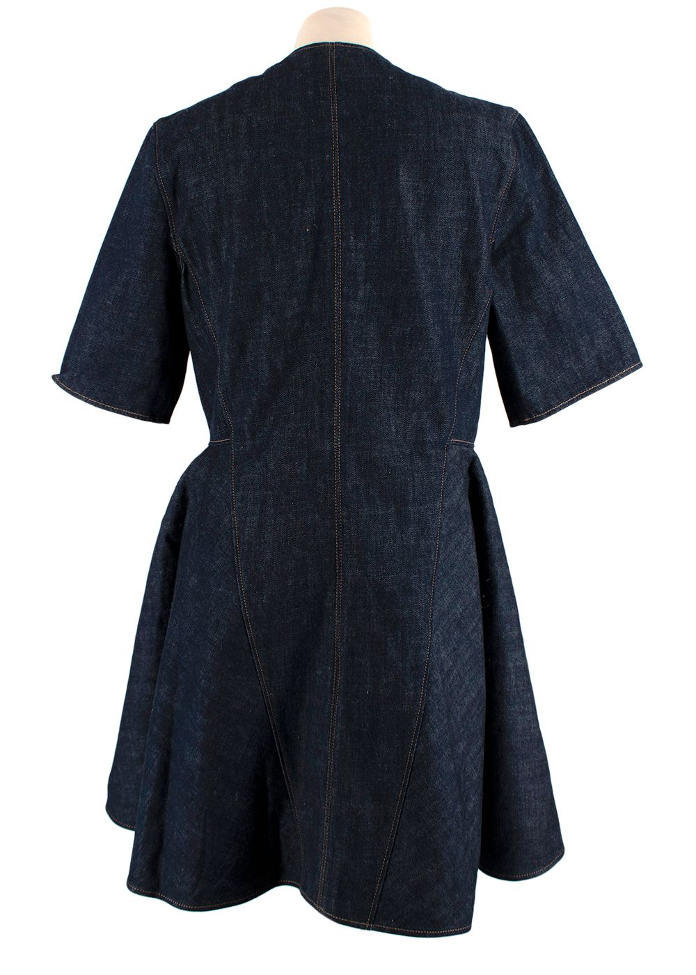 Dior Crystal Embroidered A-line Denim Dress Size L Dark blue wash denim-jeans