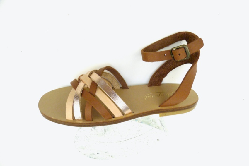 Boys Bonpoint brown leather strappy sandals Size 6 Years + Tan/Brown