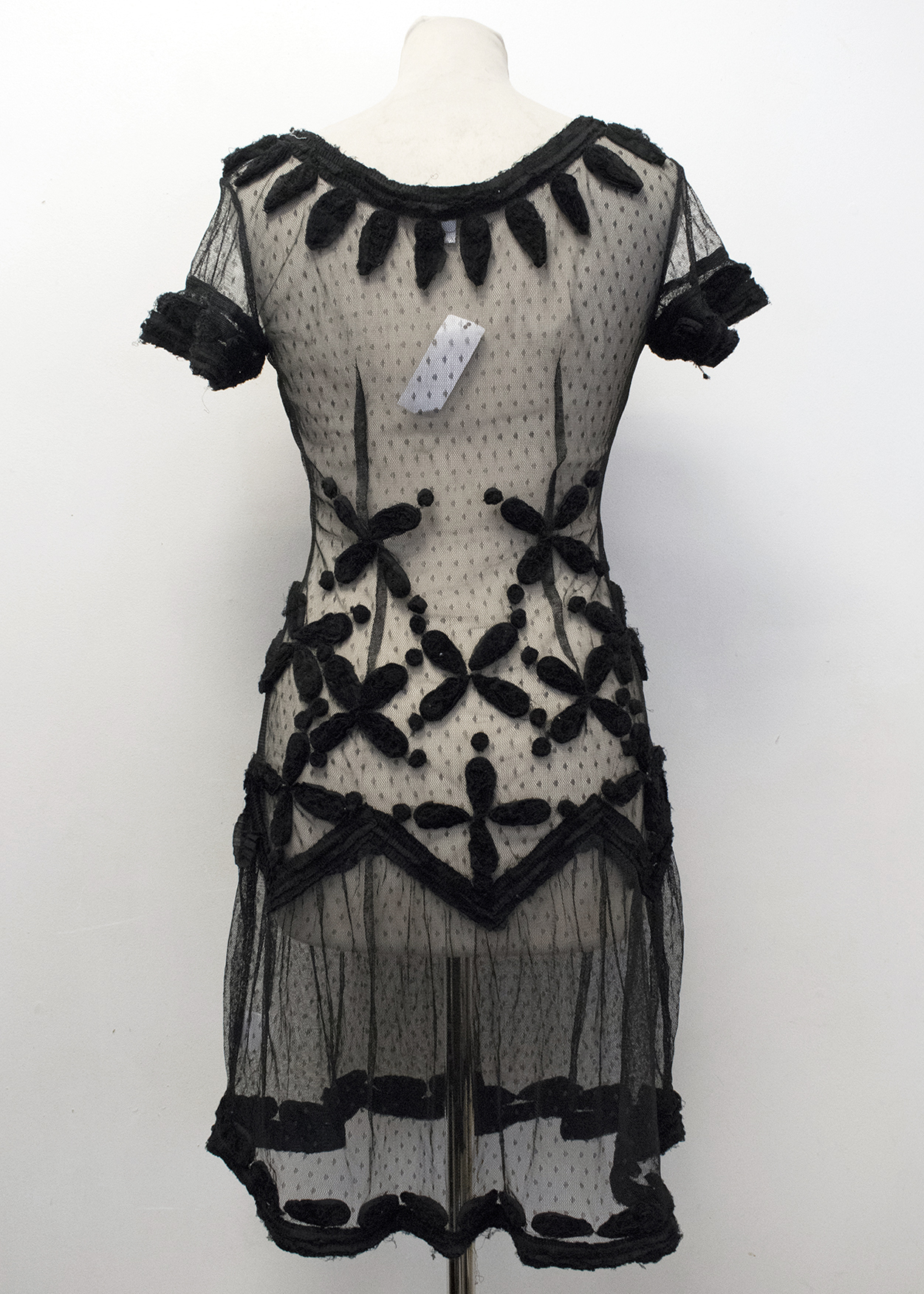 Preowned Allegra Hicks Black Mesh Dress Size XS nylon