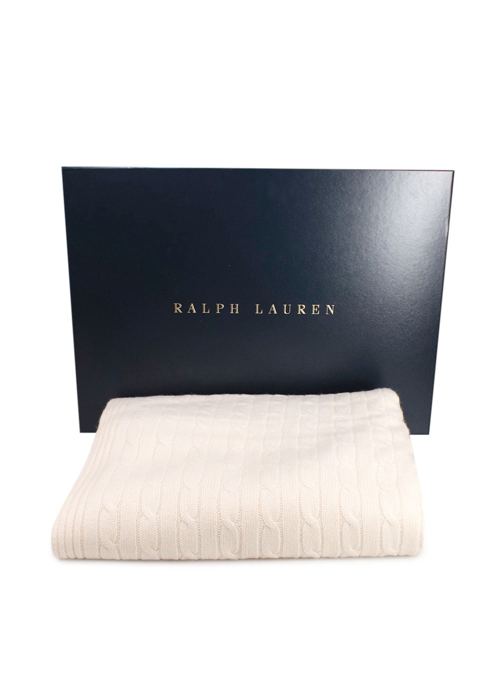 Men's Ralph Lauren Cream Cable Knit Cashmere Blanket