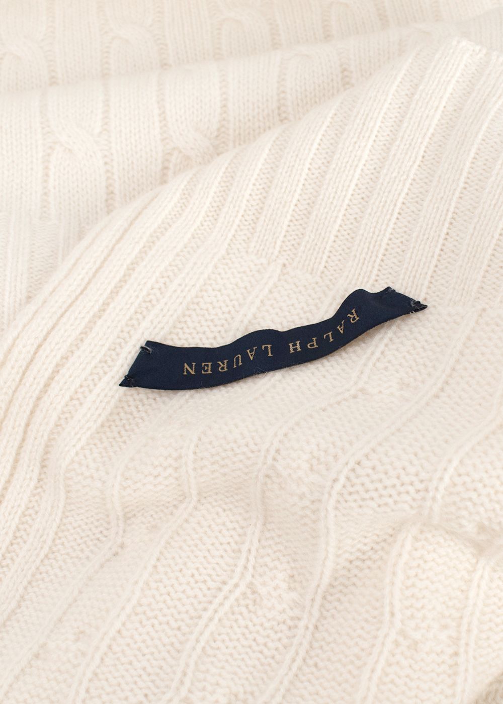 Men's Ralph Lauren Cream Cable Knit Cashmere Blanket