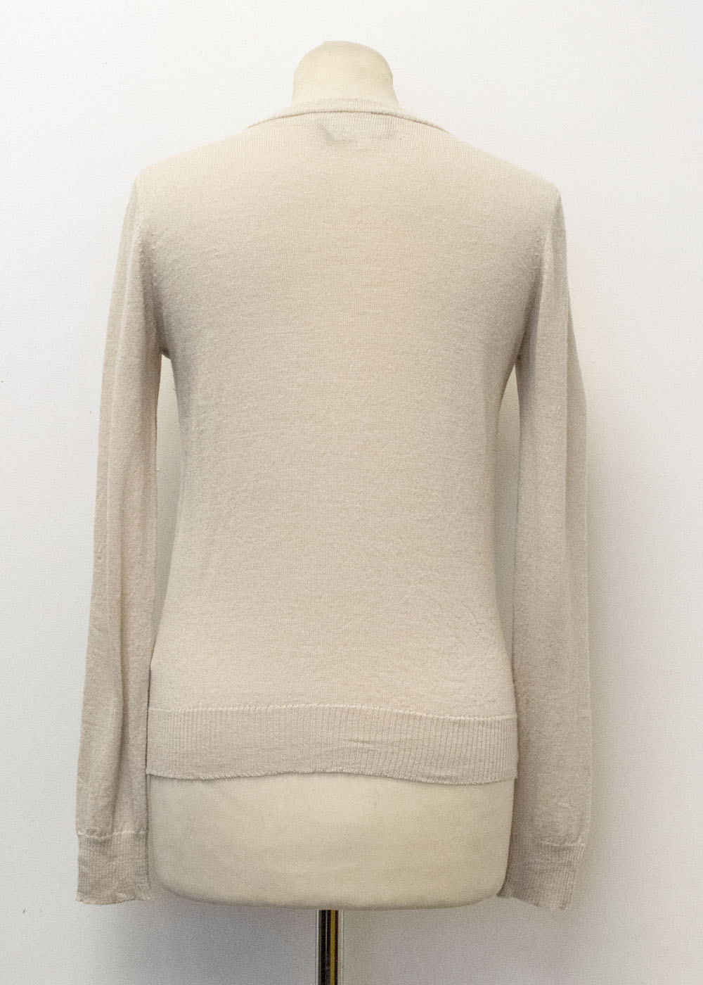 Preowned Patrizia Pepe Beige Cardigan with sewn in cami Size S Beige/Nude silk