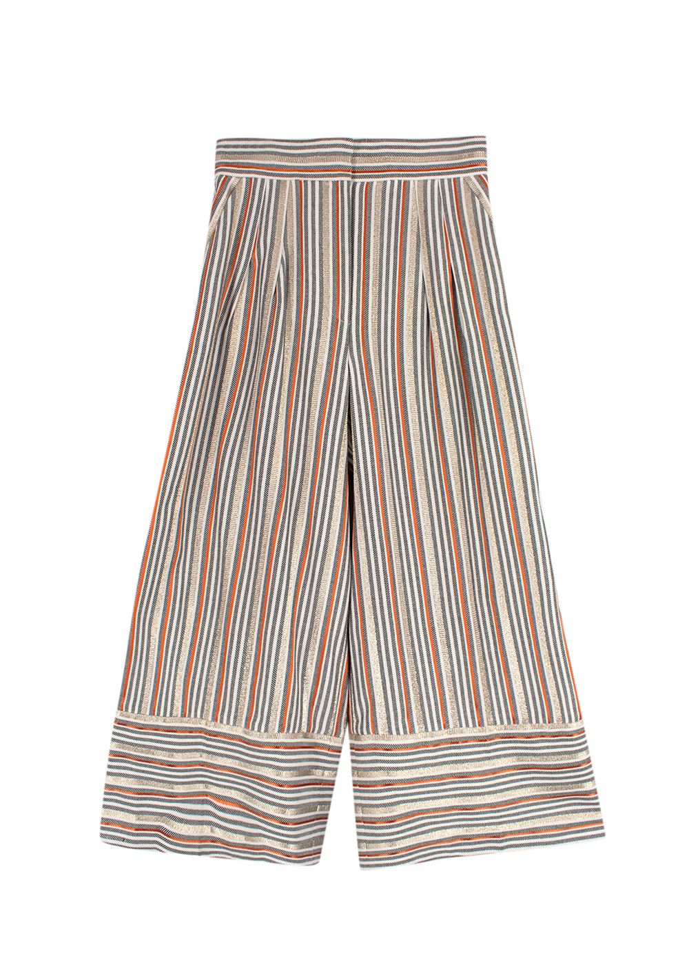 Preowned Peter Pilotto Metallic Striped Culottes Size XS viscose