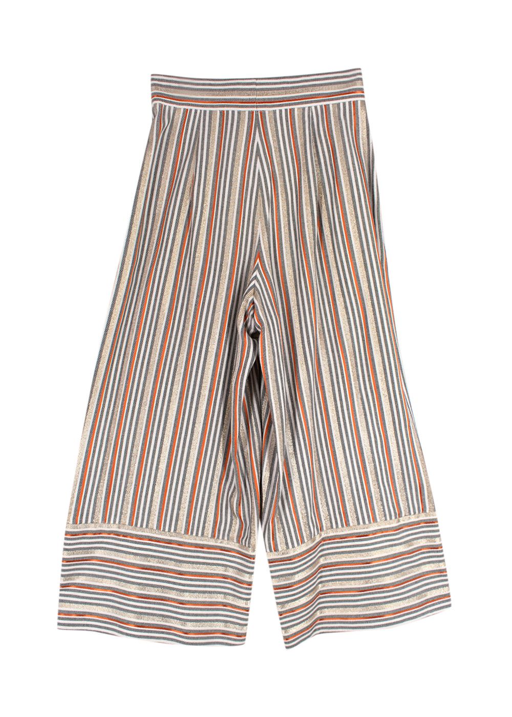 Preowned Peter Pilotto Metallic Striped Culottes Size XS viscose