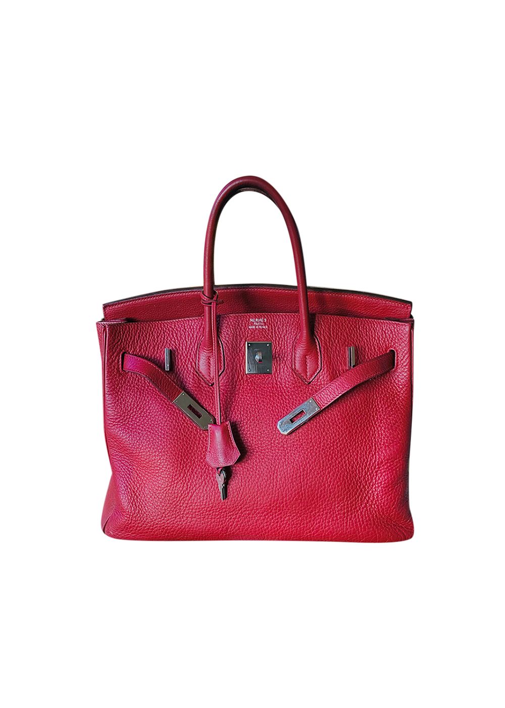 Preowned Hermes Red Togo Leather Birkin 35 PHW Size 35